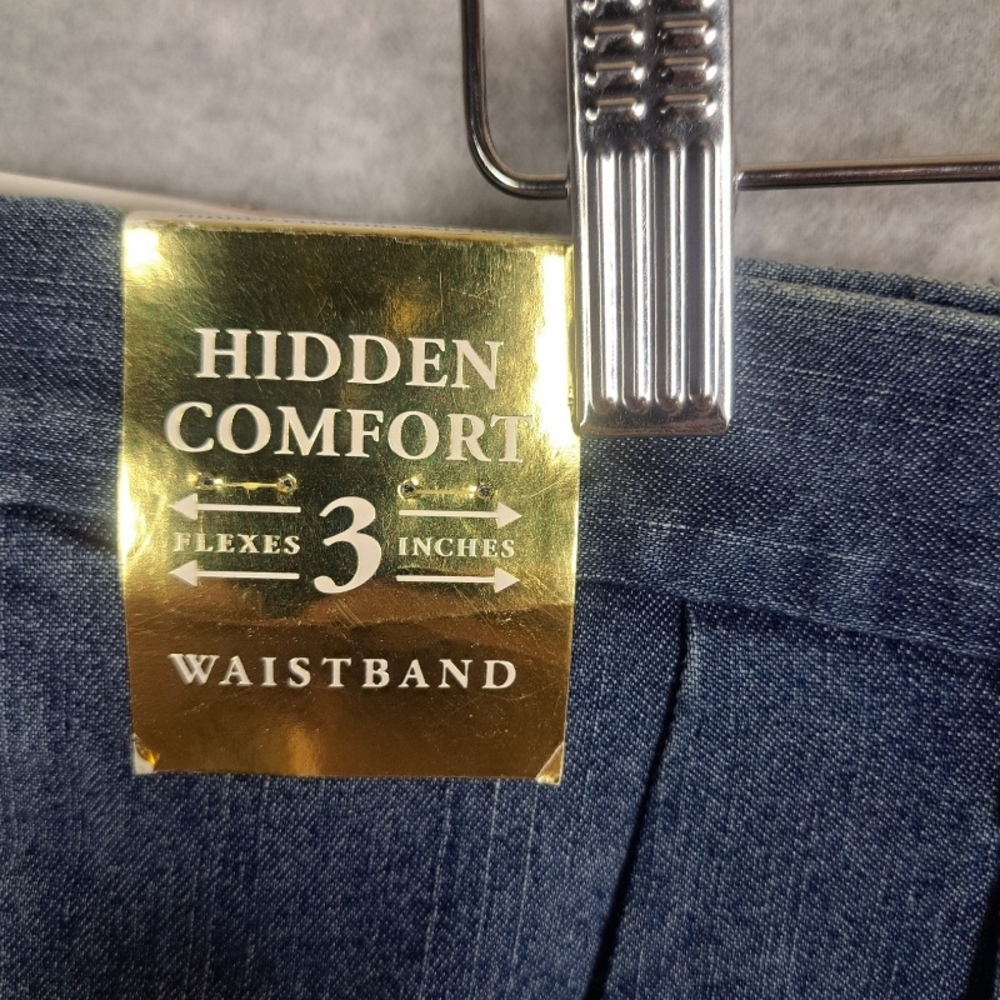 NWT Haggar Men's Pleated Premium Stretch Comfort Fabric Denim 42X29 - Picture 4 of 8